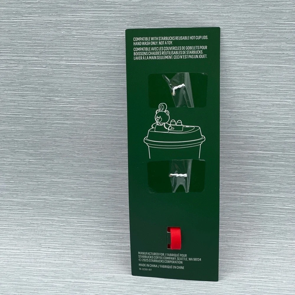 Starbucks Stopper Keychain‎ for Reusable Cup Bearista Red Apron Christmas 2025